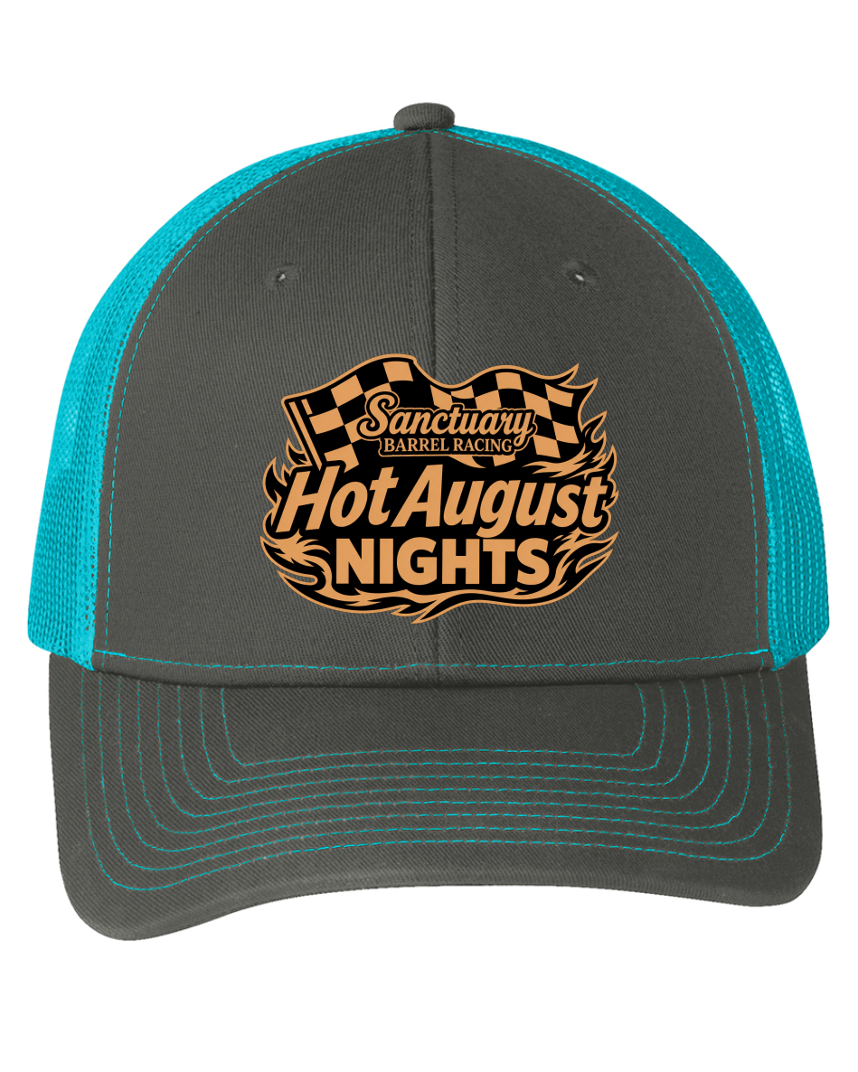 Hot August Nights Snapback - Neon Blue and Grey Steel