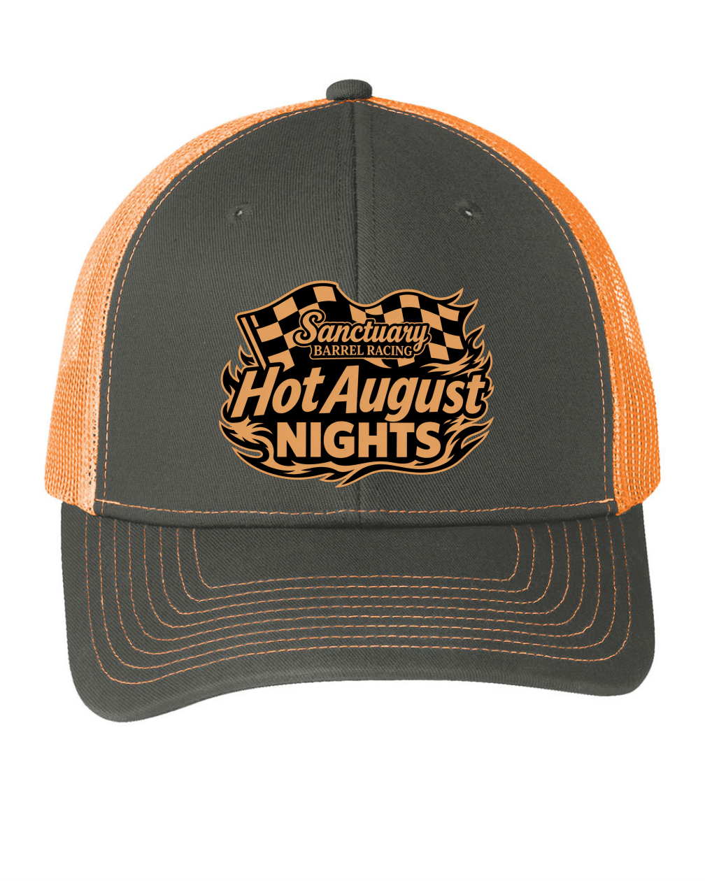 Hot August Nights Snapback - Neon Orange and Grey Steel
