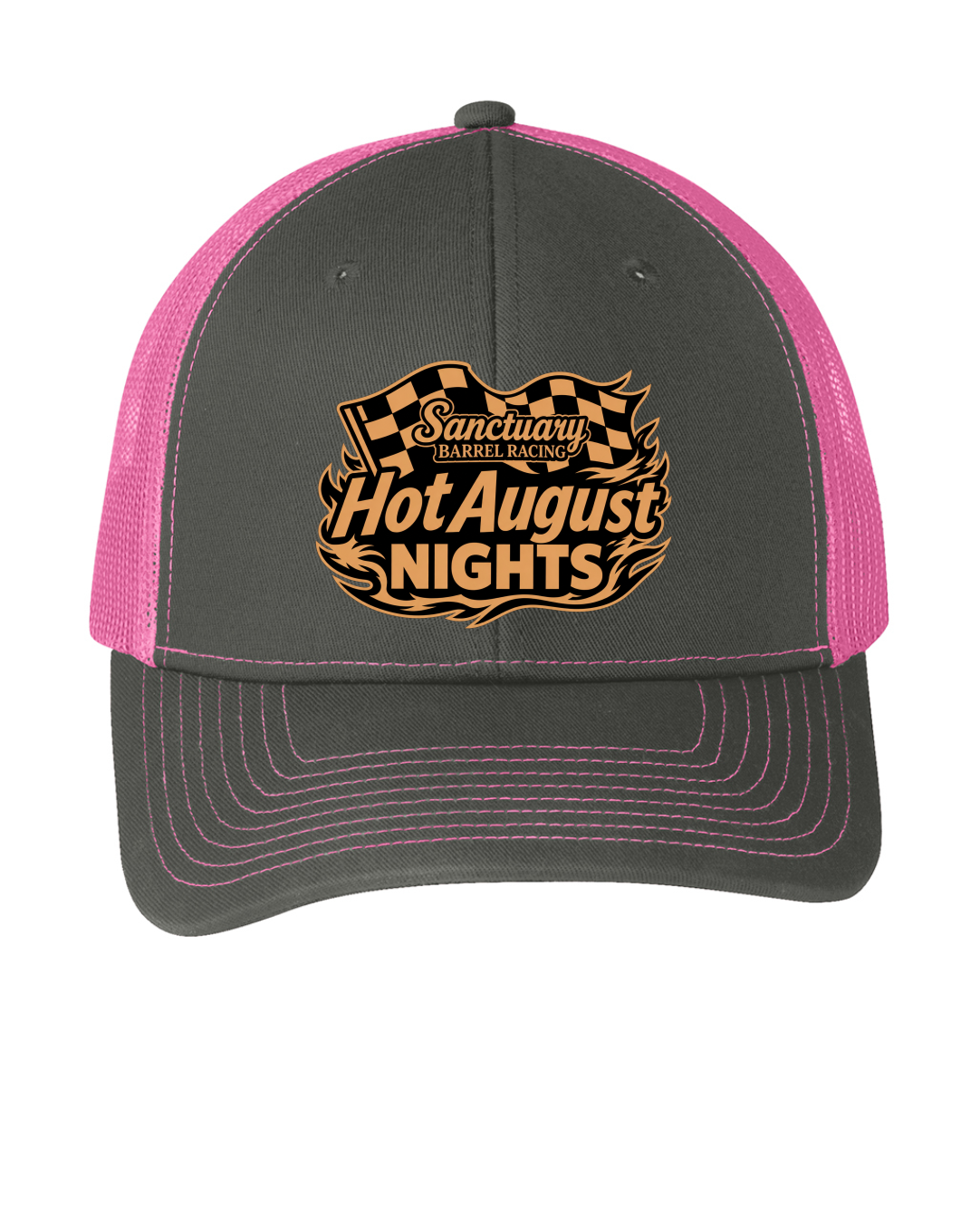 Hot August Nights Snapback - Neon Pink and Grey Steel