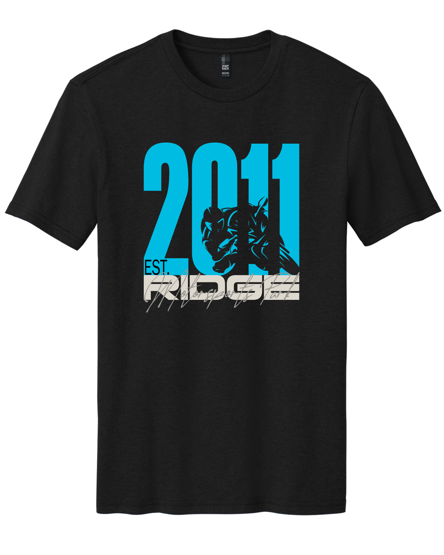 Ridge Motorsports Park T-Shirt - Blue Bike Design