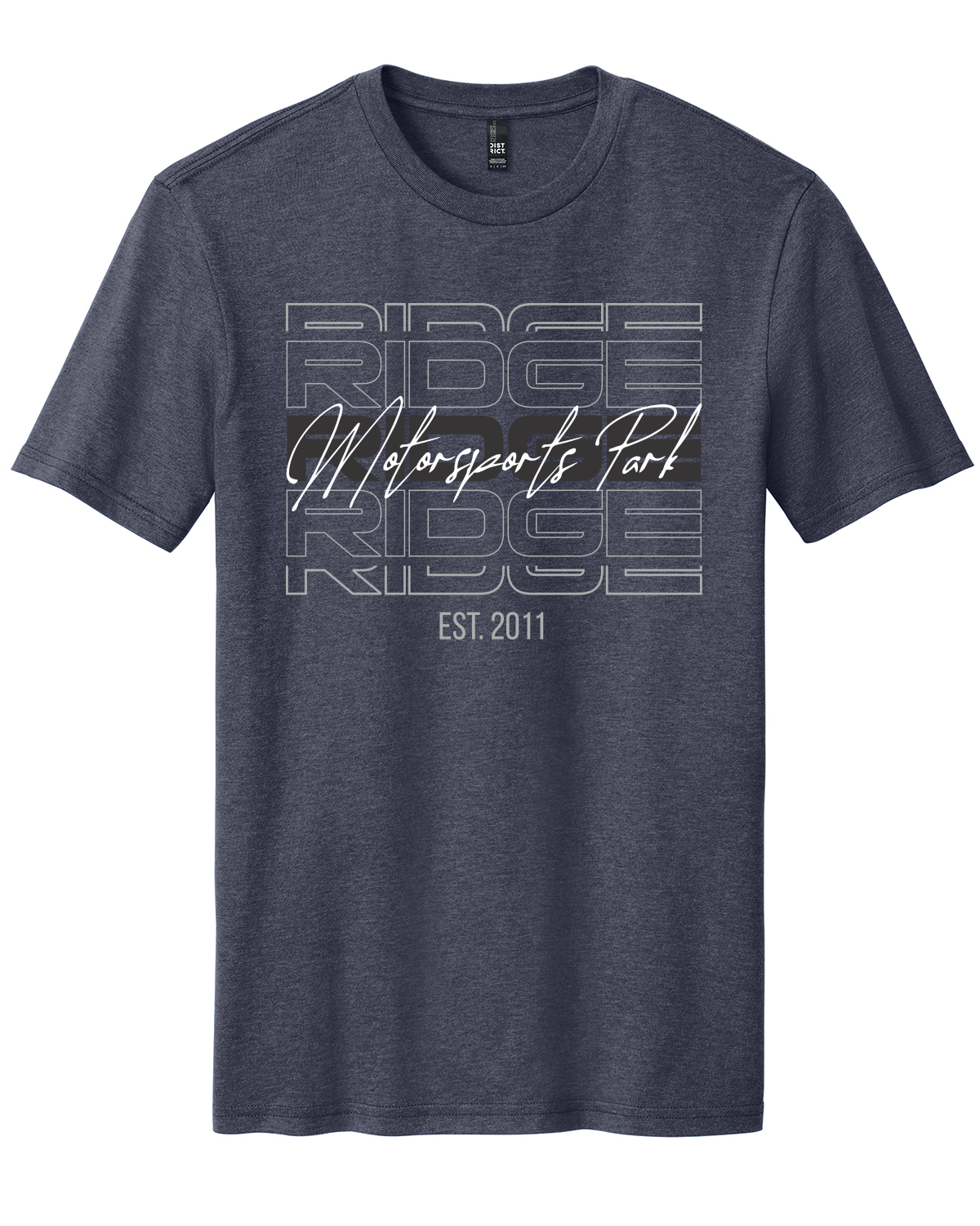 Ridge Motorsports Park T-Shirt - Black and Grey Repeat Design