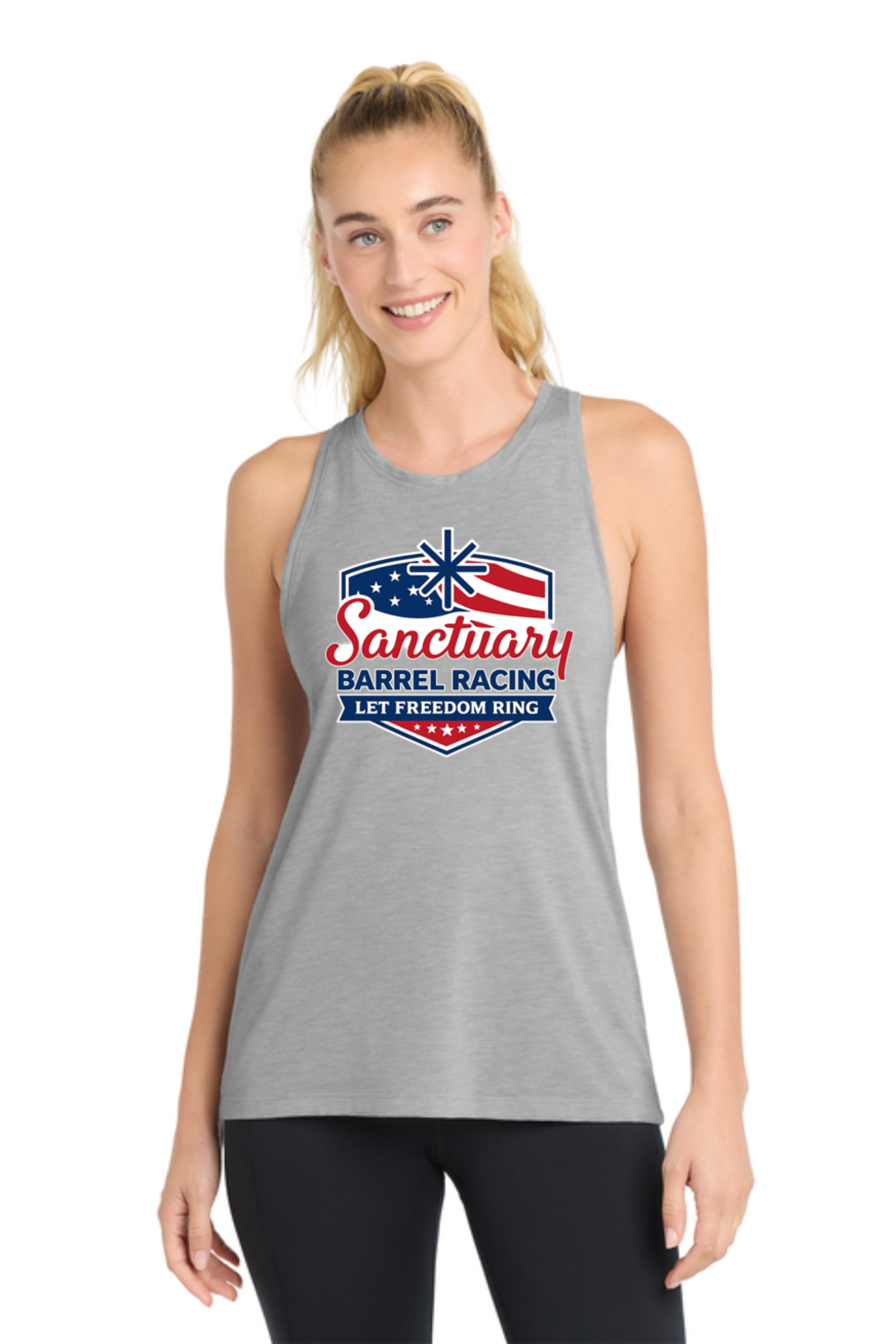 Let Freedom Ring Tank Top - Light Gray