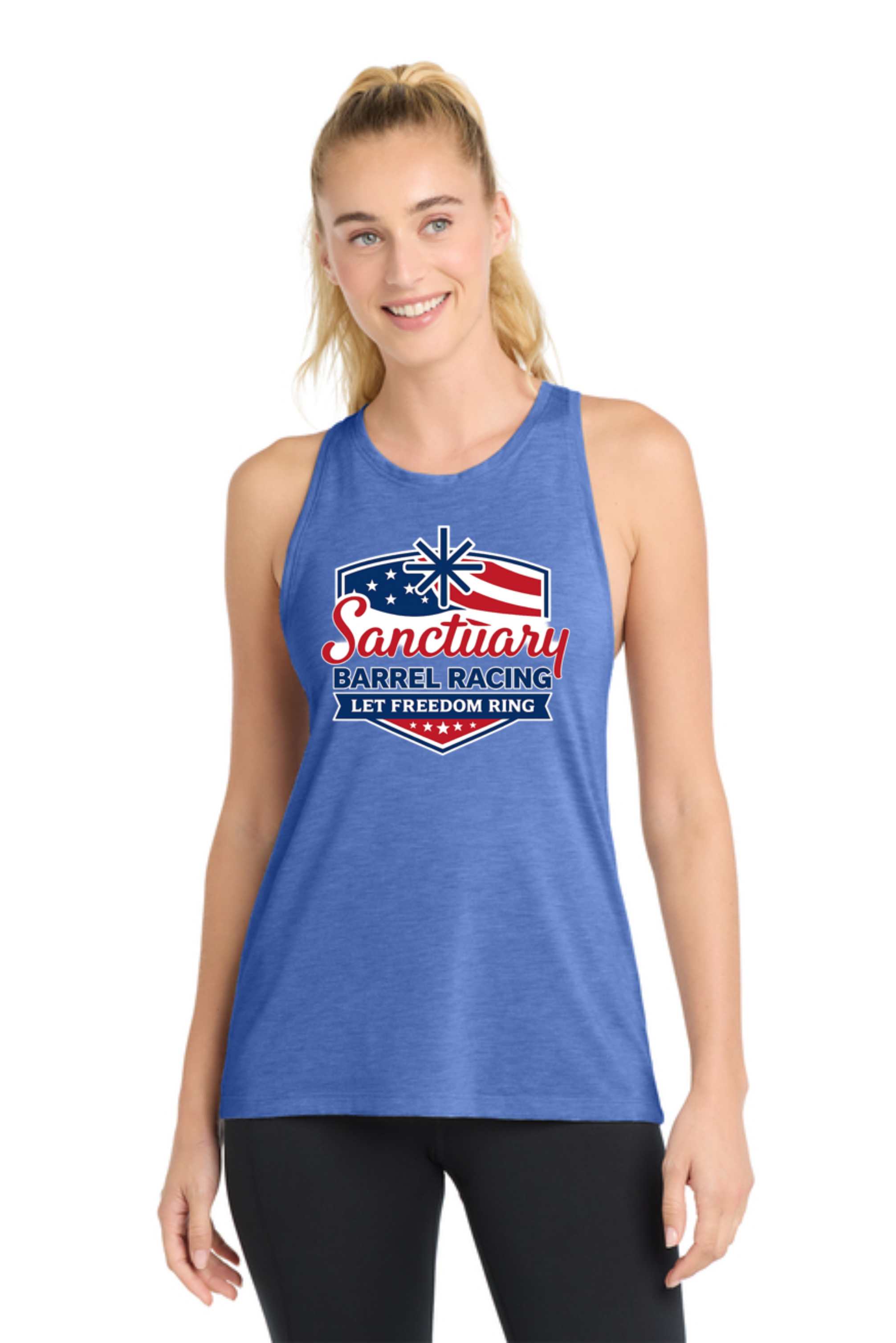 Let Freedom Ring Tank Top - Light Blue