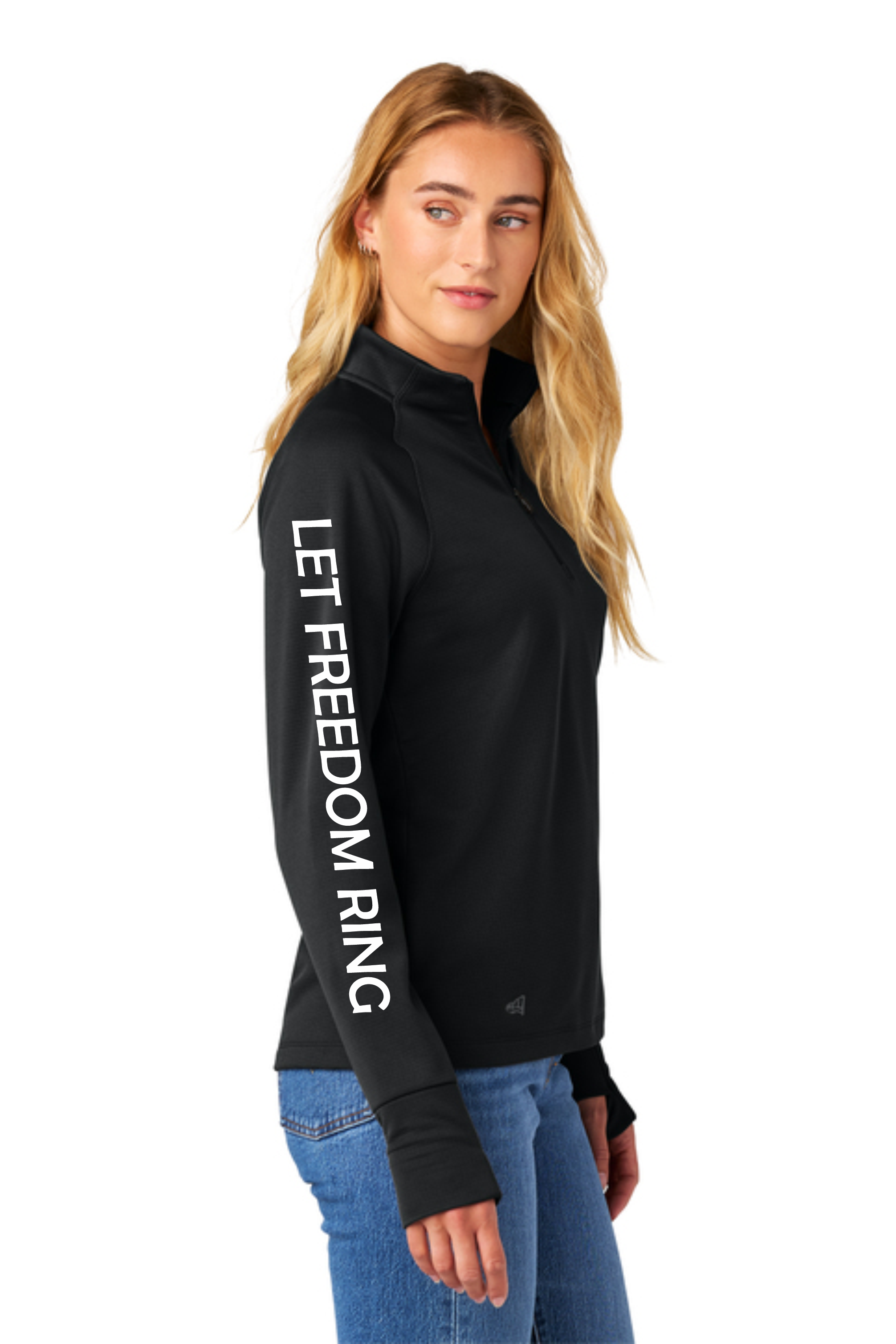 Let Freedom Ring Lightweight 1/4 Zip - Black