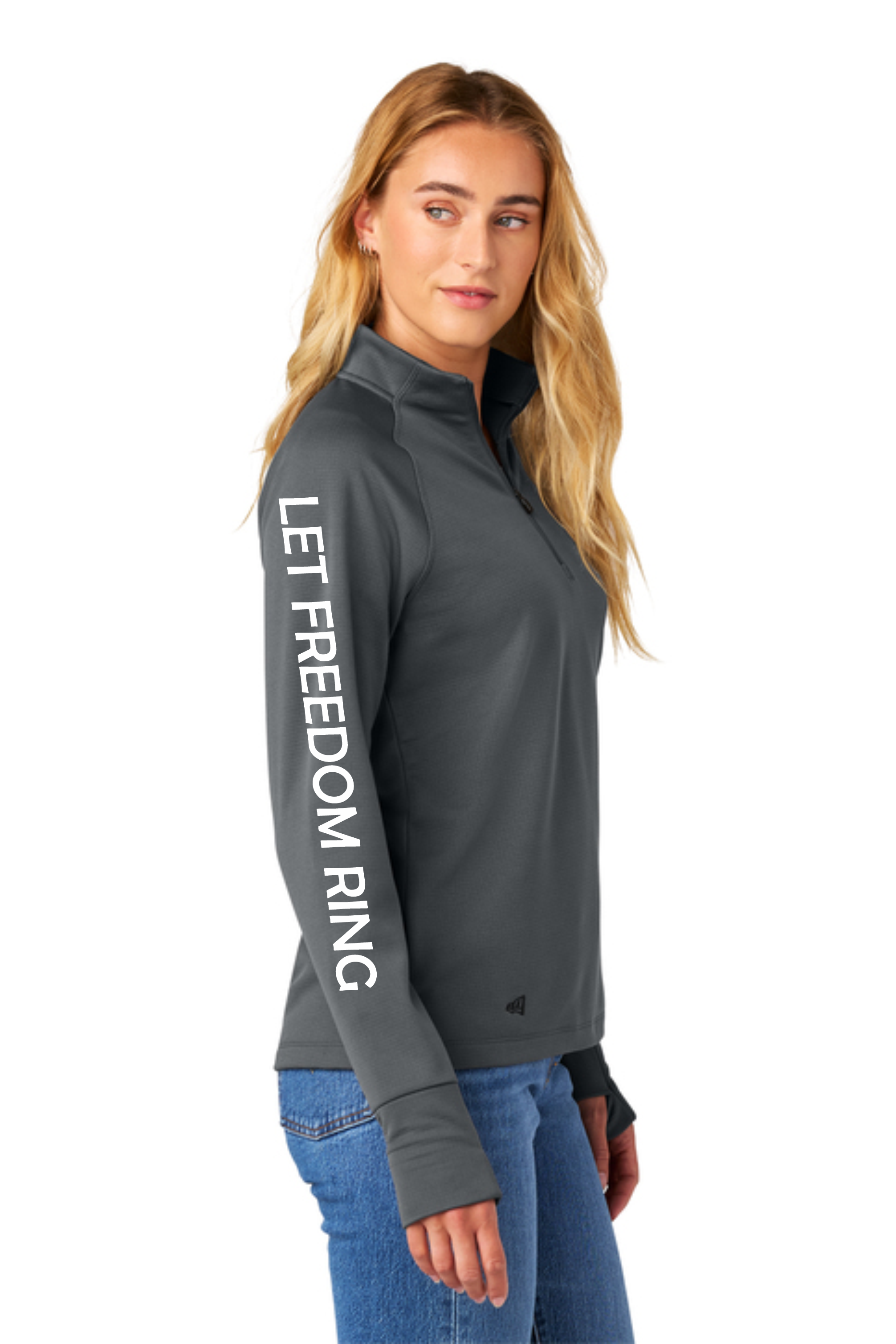 Let Freedom Ring Lightweight 1/4 Zip - Gray