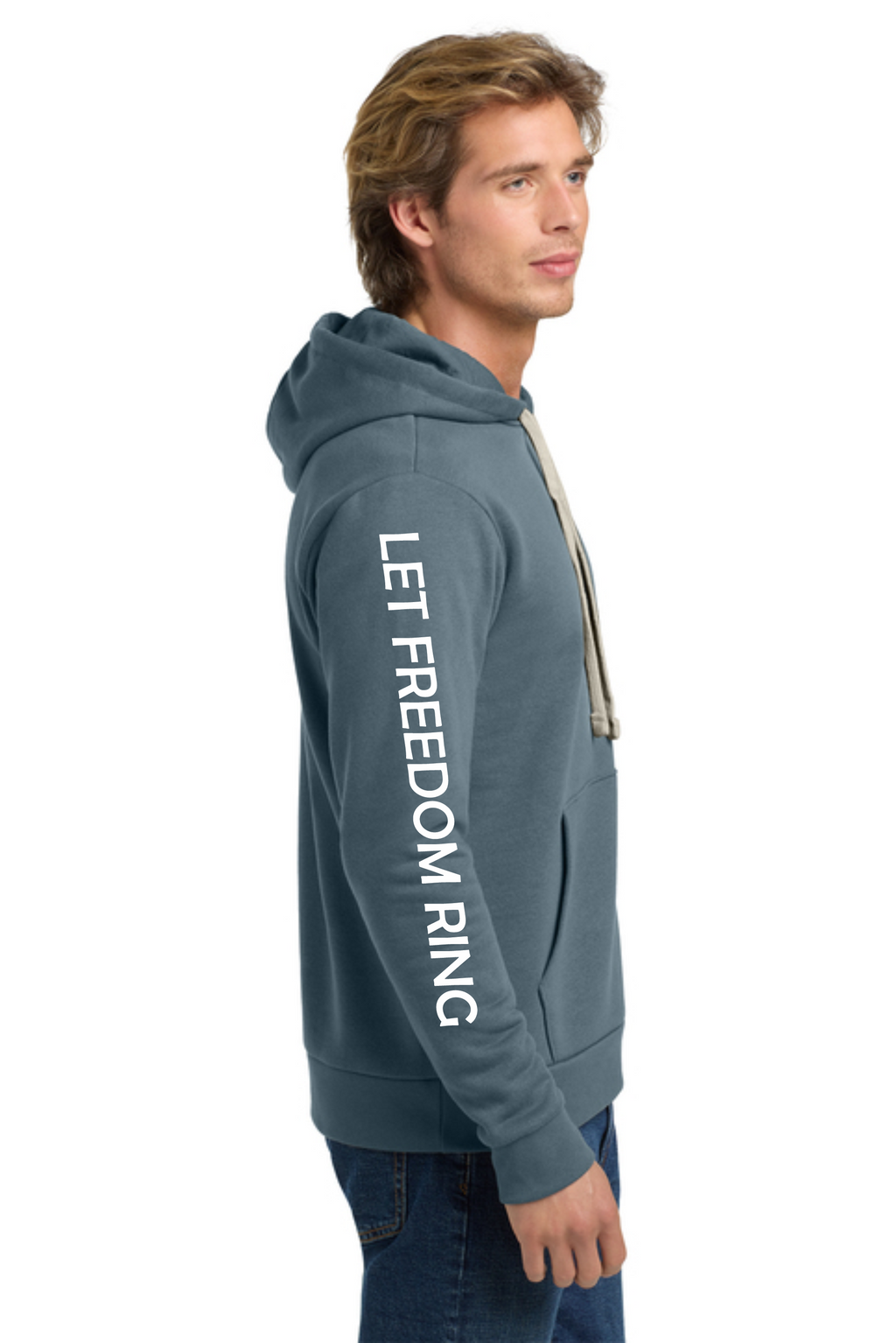 Let Freedom Ring Pullover Hoodie - Gray